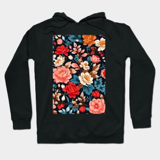 Seamless floral pattern - vibrant colors. Hoodie